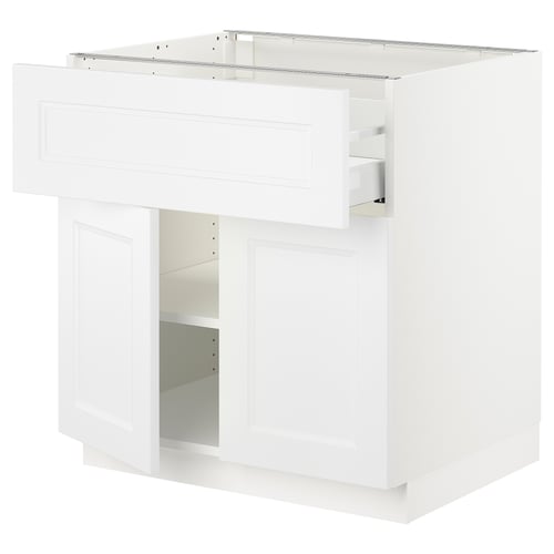 White kitchen cabinet, SEKTION system, traditional design, drawer, door, particleboard.