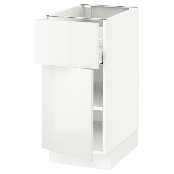 SEKTION / MAXIMERA Base cabinet with drawer/door, white/Ringhult white, 38x61x76 cm