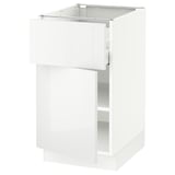 SEKTION / MAXIMERA Base cabinet with drawer/door, white/Ringhult white, 46x61x76 cm
