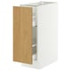 SEKTION / MAXIMERA Base cabinet with pull-out storage, white/Sinarp oak veneer, 31x61x76 cm