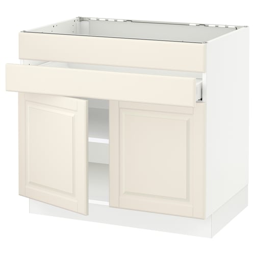 SEKTION cream cabinet, bevelled edges, off-white, wood, rectangular, sturdy.