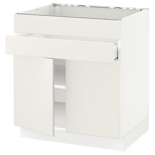 SEKTION white kitchen cabinet, square, smooth finish with adjustable shelves.