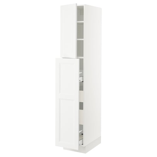 SEKTION kitchen cabinet in white with adjustable shelves and a sleek, rectangular design.