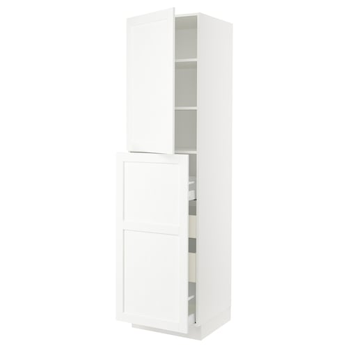 White SEKTION kitchen cabinet, modern design with stackable doors.