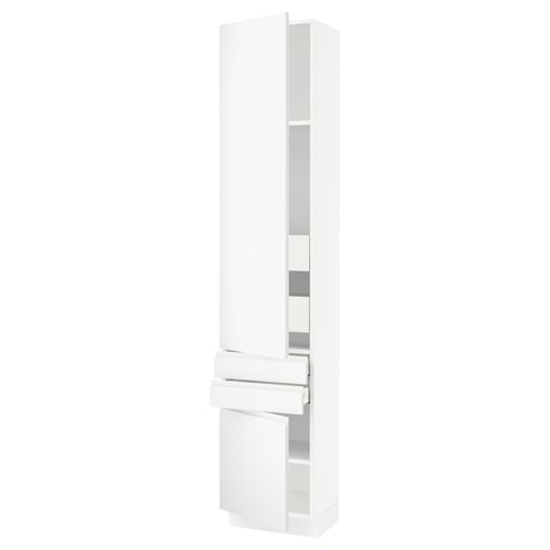 White SEKTION kitchen cabinet, modern minimalist design with matte finish and integrated handles.