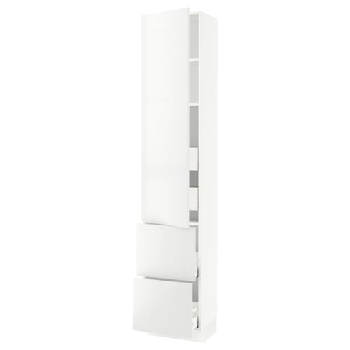 White ikea SEKTION tall kitchen cabinet with modern design.