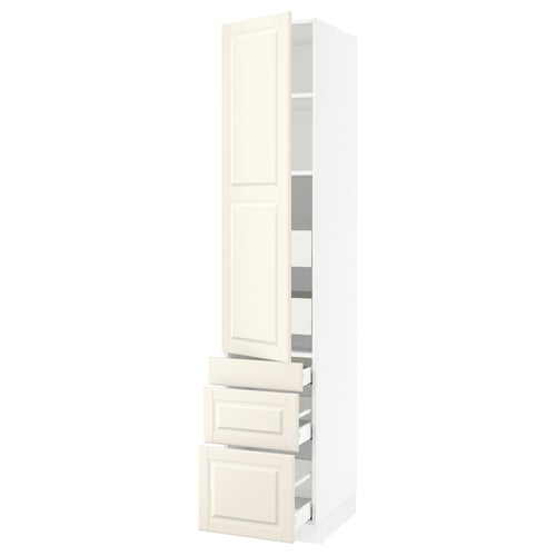 Off-white SEKTION kitchen cabinet. Adjustable shelves, full-extension drawers, soft-close door with hinges, traditional style.