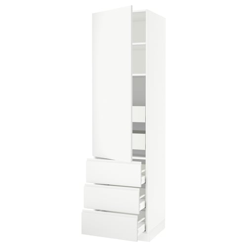 White SEKTION kitchen cabinet with matte finish and soft-close drawers.