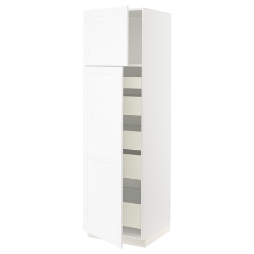 SEKTION kitchen cabinet: white, tall, rectangular with adjustable shelves, modern design.