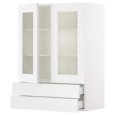 SEKTION / MAXIMERA Wall cab w 2 glass doors/2 drawers
