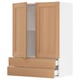 SEKTION / MAXIMERA Wall cabinet w 2 doors/2 drawers, white/Vedhamn oak, 76x37x102 cm