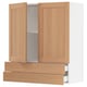 SEKTION / MAXIMERA Wall cabinet w 2 doors/2 drawers, white/Vedhamn oak, 91x37x102 cm