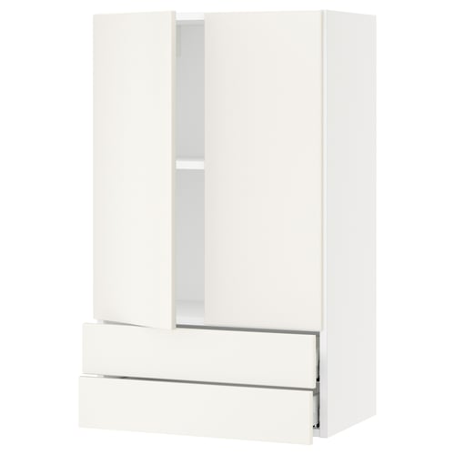 A SEKTION kitchen cabinet in white with smooth, modern design. It adjustable shelves and gentle-closing hinges.