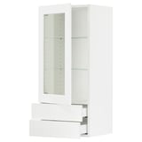 SEKTION / MAXIMERA Wall cabinet w glass door/2 drawers