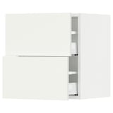 SEKTION / MAXIMERA Wall cabinet with 2 drawers, white/Vallstena white, 46x37x51 cm