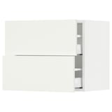 SEKTION / MAXIMERA Wall cabinet with 2 drawers, white/Vallstena white, 61x37x51 cm