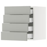 SEKTION / MAXIMERA Wall cabinet with 4 drawers, white/Havstorp light grey, 46x37x51 cm