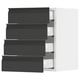 SEKTION / MAXIMERA Wall cabinet with 4 drawers, white/Upplöv matt anthracite, 38x37x51 cm
