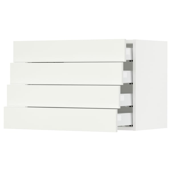 SEKTION / MAXIMERA Wall cabinet with 4 drawers, white/Vallstena white, 76x37x51 cm