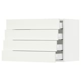 SEKTION / MAXIMERA Wall cabinet with 4 drawers, white/Vallstena white, 76x37x51 cm