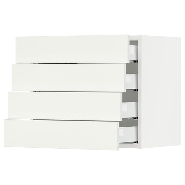 SEKTION / MAXIMERA Wall cabinet with 4 drawers, white/Vallstena white, 61x37x51 cm