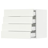 SEKTION / MAXIMERA Wall cabinet with 4 drawers, white/Vallstena white, 61x37x51 cm