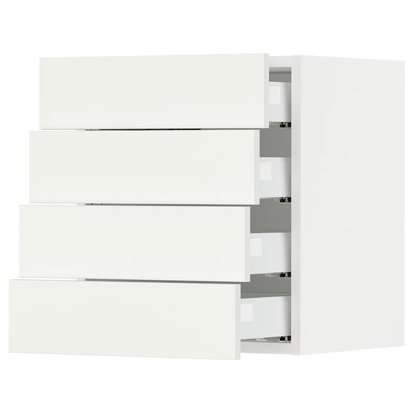 SEKTION / MAXIMERA Wall cabinet with 4 drawers, white/Vallstena white, 46x37x51 cm