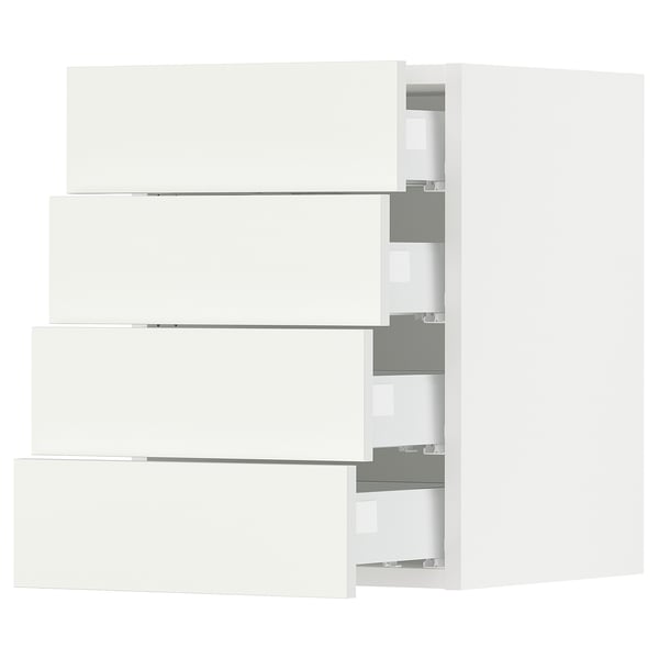 SEKTION / MAXIMERA Wall cabinet with 4 drawers, white/Vallstena white, 38x37x51 cm