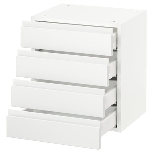 White ikea SEKTION kitchen cabinet with four full-extension drawers.