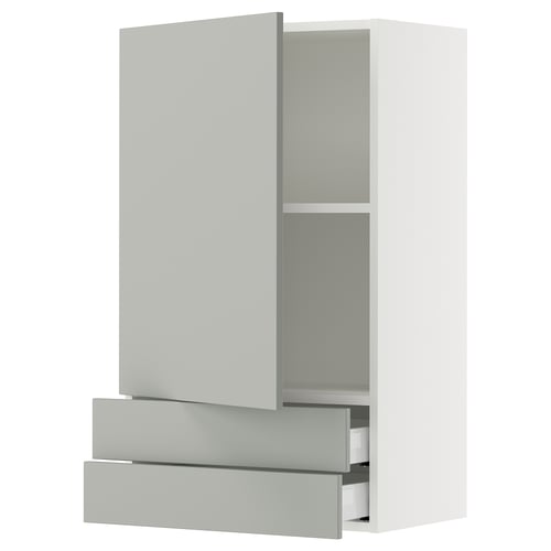 SEKTION light grey kitchen cabinet with two drawers, one shelf, openable door, and a modern design.