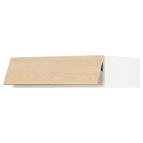 A light ash-colored wooden kitchen cabinet with a sleek design.