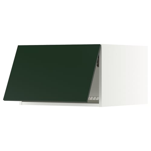 The SEKTION kitchen unit a dark green havstorp front, a sturdy square shape with clean lines, creating an elegant and modern look.