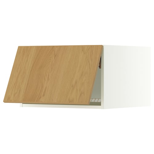 SEKTION oak top cabinet, white base, square design.