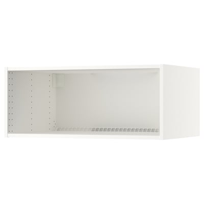 White metod kitchen top cabinet, rectangular, vented, sleek.