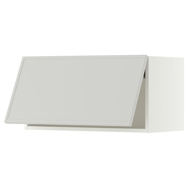 SEKTION Wall cabinet horizontal, white/Aspudden light grey, 76x37x38 cm