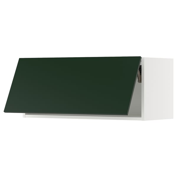 SEKTION Wall cabinet horizontal, white/Havstorp deep green, 91x37x38 cm