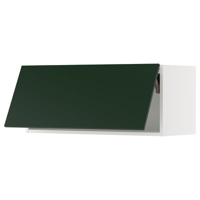 SEKTION Wall cabinet horizontal, white/Havstorp deep green, 91x37x38 cm