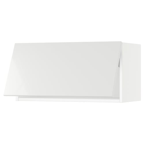 SEKTION white kitchen cabinet, sleek modern design, high gloss finish, rectangular shape.