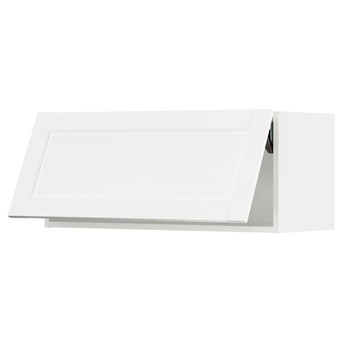SEKTION white kitchen cabinet with sleek, rectangular design featuring modern, flat surfaces and subtle grain texture.
