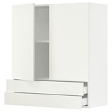 SEKTION Wall cabinet w 2 doors/2 drawers, white/Vallstena white, 91x37x102 cm