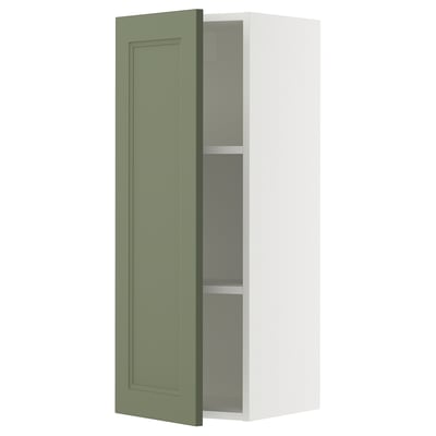 SEKTION Wall cabinet, white/Axstad grey-green, 38x37x102 cm