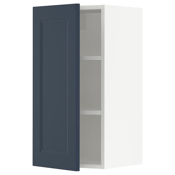 SEKTION Wall cabinet, white Axstad/matt blue, 38x37x76 cm