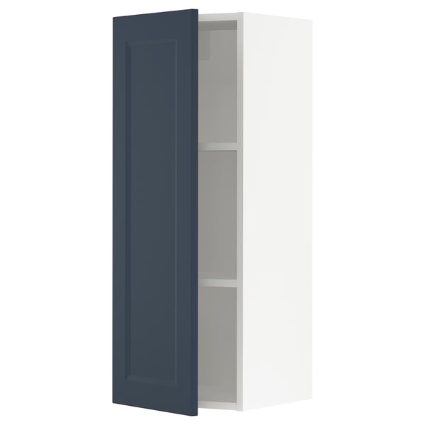SEKTION Wall cabinet, white Axstad/matt blue, 38x37x102 cm