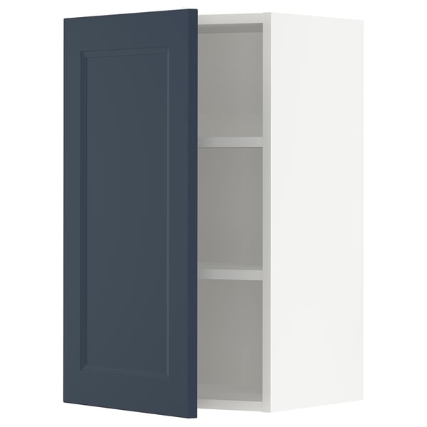 SEKTION Wall cabinet, white Axstad/matt blue, 46x37x76 cm