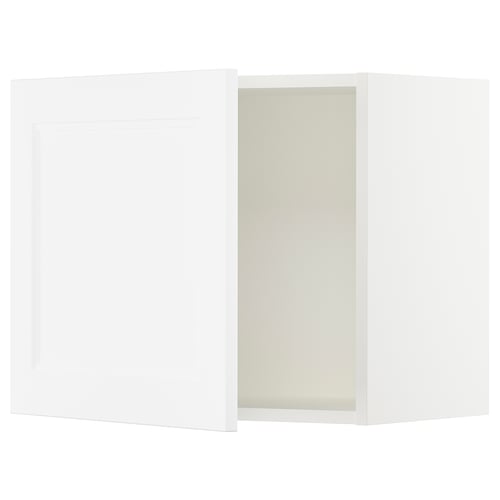 SEKTION white kitchen cabinet, modern style, rectangular shape, closed design, with snap-on hinges.