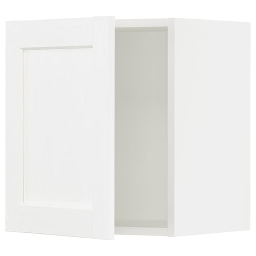 SEKTION white kitchen cabinet, rectangular shape, wooden grain design, sturdy fiberboard.