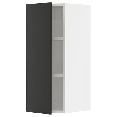 SEKTION Wall cabinet, white/Nickebo matt anthracite, 31x37x76 cm
