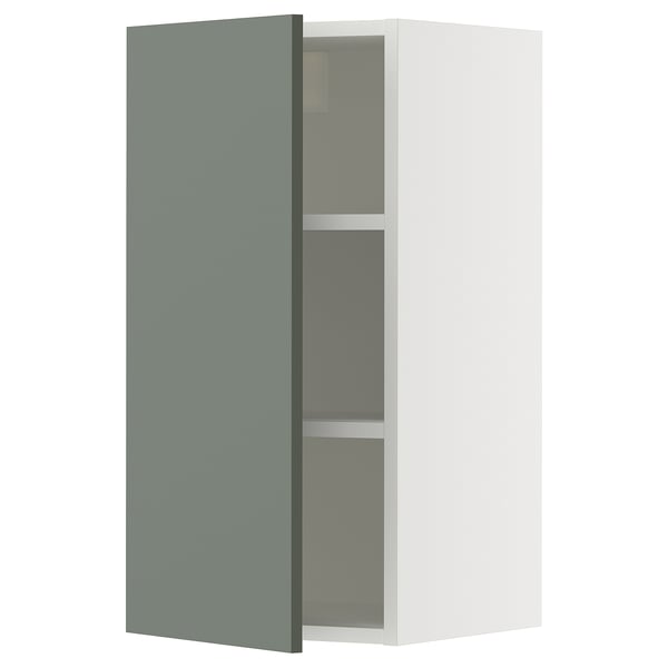 SEKTION Wall cabinet, white/Nickebo matt grey-green, 38x37x76 cm