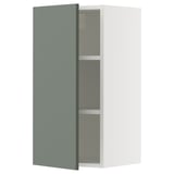 SEKTION Wall cabinet, white/Nickebo matt grey-green, 38x37x76 cm