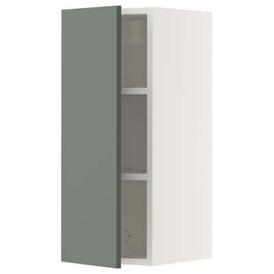 SEKTION Wall cabinet, white/Nickebo matt grey-green, 31x37x76 cm